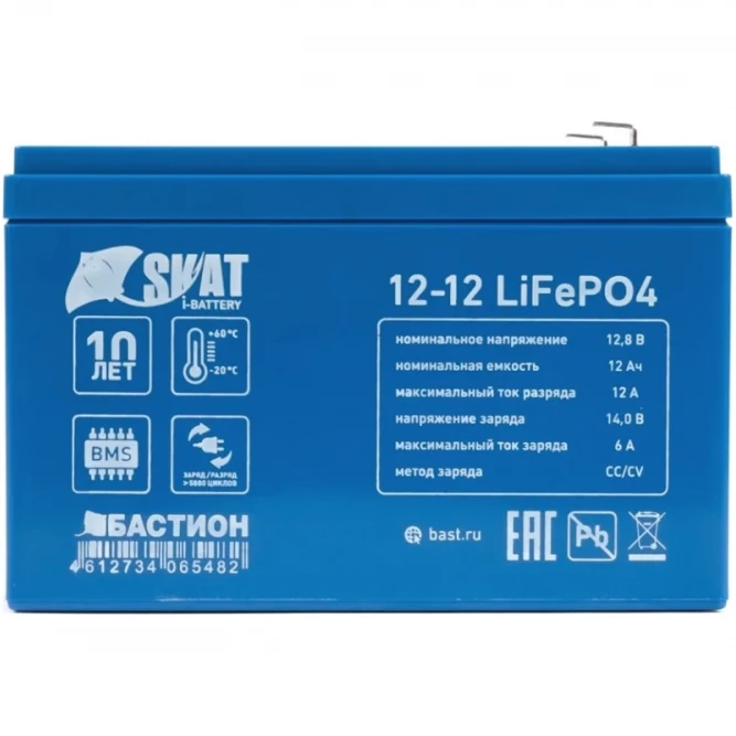 Сменные аккумуляторы АКБ для ИБП БАСТИОН Skat i-Battery 12-12 LiFePO4 12 В