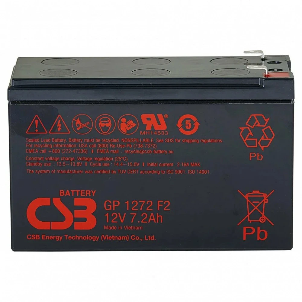 Сменные аккумуляторы АКБ для ИБП CSB GP1272 F2 12В 28 Вт GP1272 F2 (12V28W) CSB 12 В