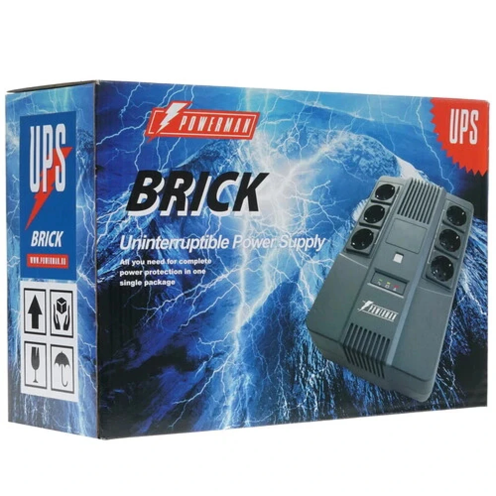 Источник бесперебойного питания Powerman Brick 800 6120044 Линейно-интерактивные, Напольный (Tower), 800 ВА, 480 Вт