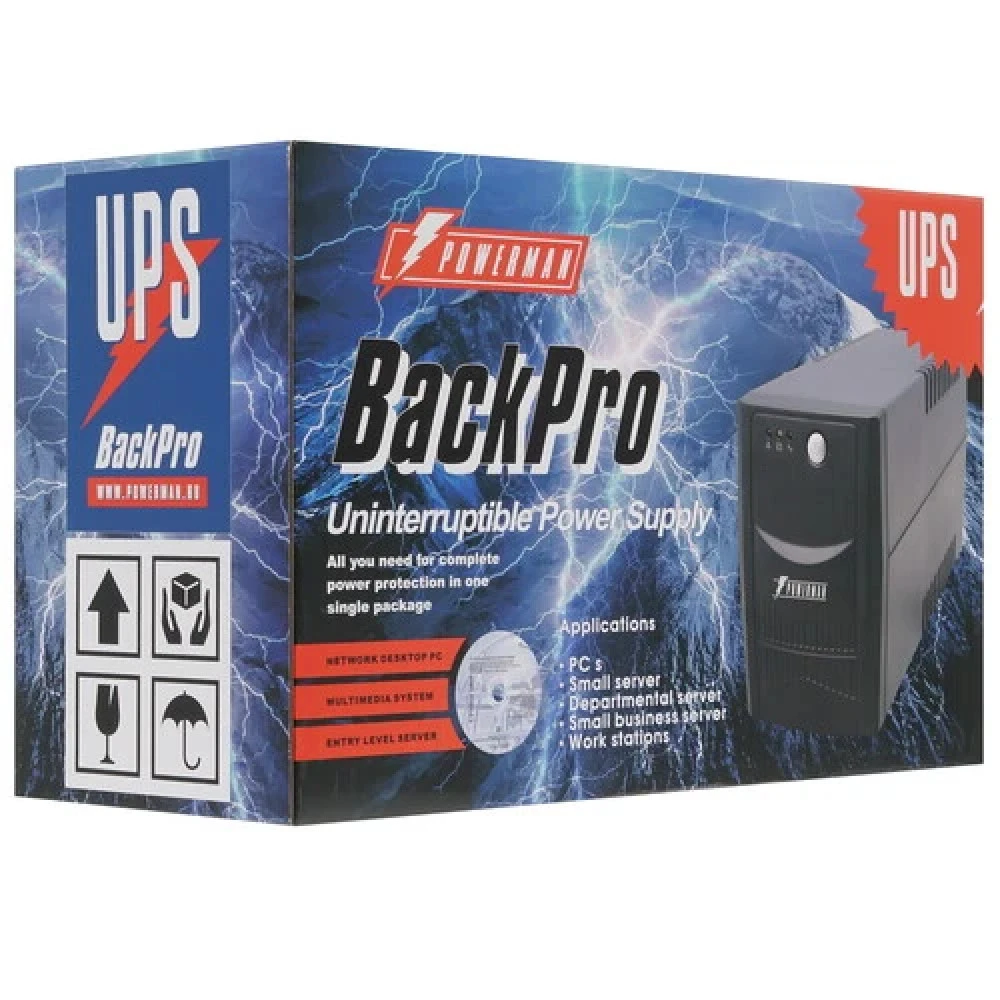 Источник бесперебойного питания Powerman Back Pro 650 Линейно-интерактивные, Напольный (Tower), 650 ВА, 360 Вт