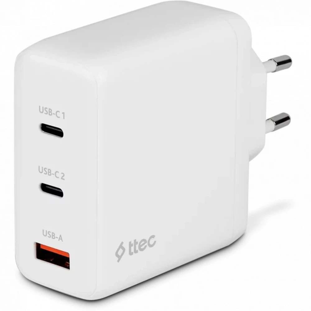 Батарейка Ttec SmartCharger Trio GAN 120W PD Travel Charger 2 USB-C+USB-A White 2SCG04B