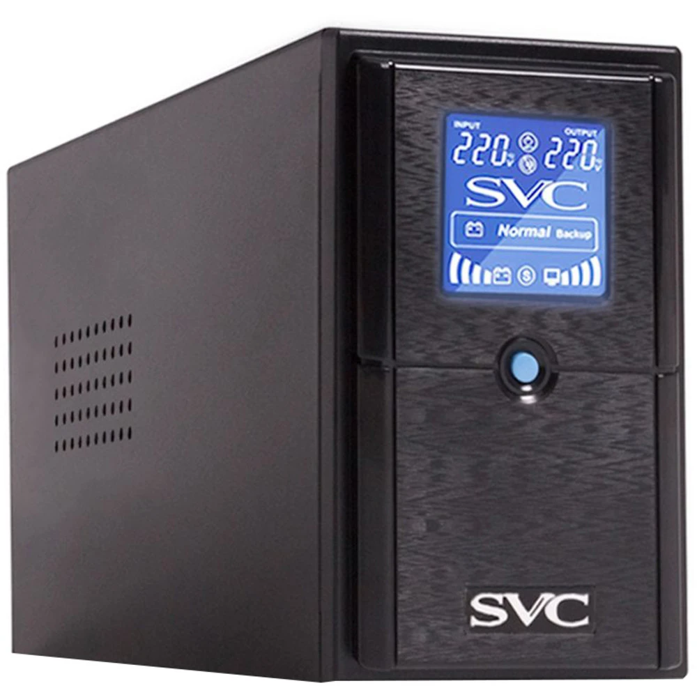 Источник бесперебойного питания SVC V-600-L-LCD Линейно-интерактивные, Напольный (Tower), 600 ВА, 360 Вт