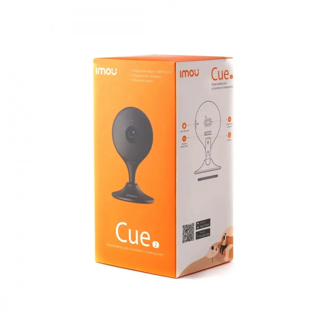 IP видеокамера IMOU Cue 2 Black 37016 Настольная, Внутренней установки, WiFi, 2.8 мм, 1/2.7", 2 Мп ~ 1920×1080 Full HD