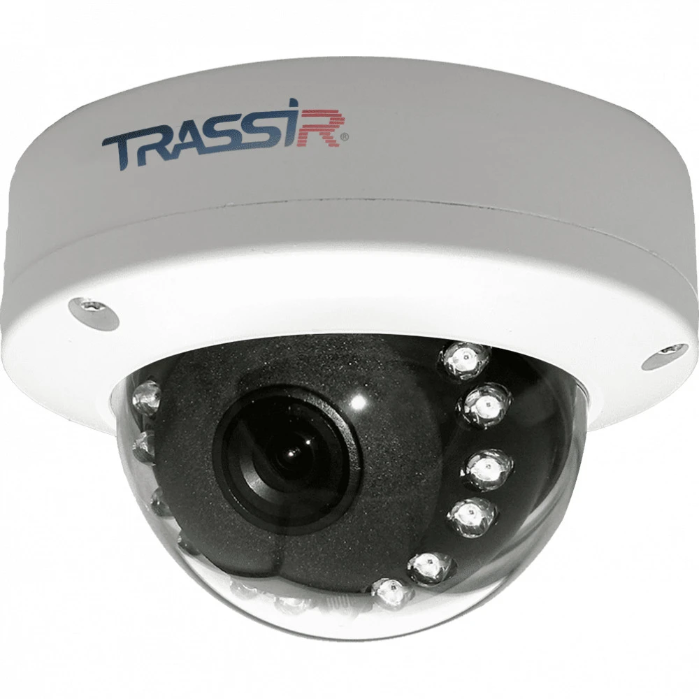 IP видеокамера Trassir TR-D2D5 Купольная, Уличная, Проводная, 3.6 мм, 1/2.9", 2 Мп ~ 1920×1080 Full HD