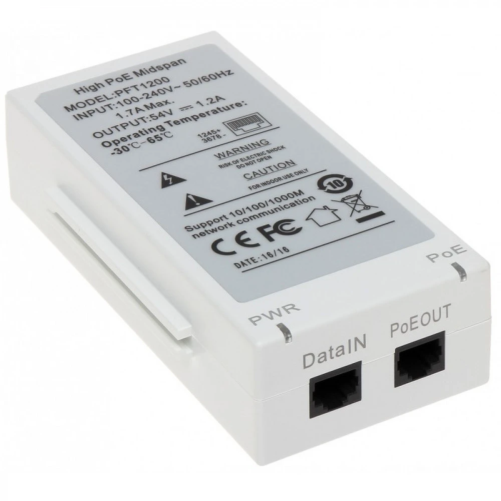 PoE инжектор Dahua DH-PFT1200 1 порт, 60 Вт