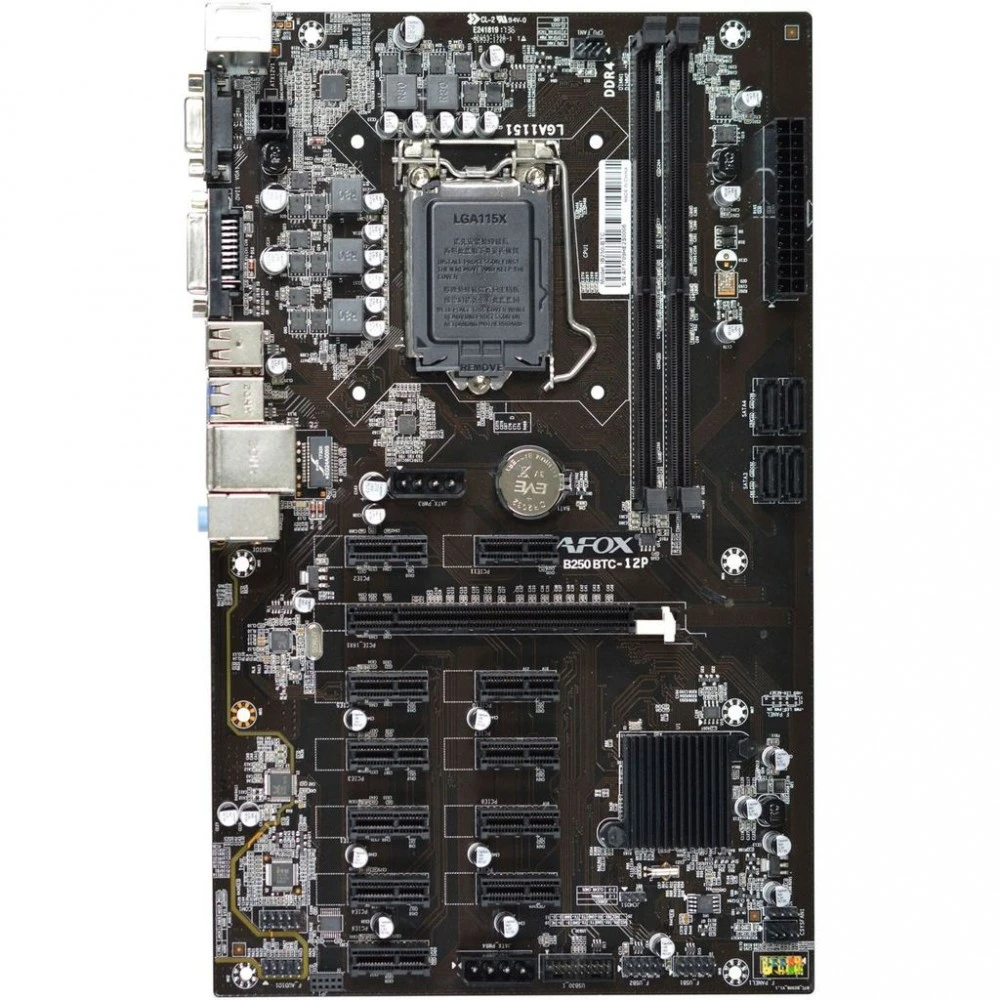 Материнская плата AFOX IB250-BTC 12P IB250-BTC12P Micro-ATX, LGA 1151