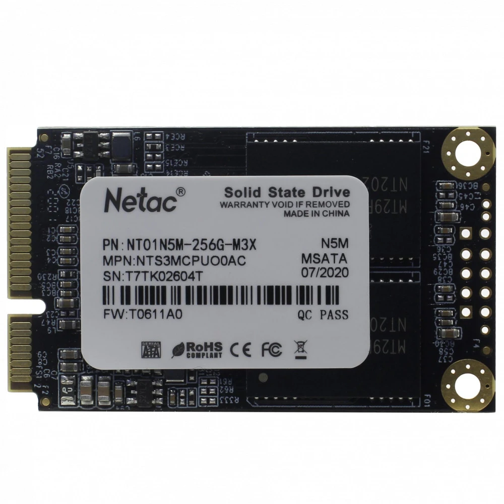 Жесткий диск Netac NT01N5M-256G-M3X SSD (твердотельные), 256 ГБ, mSATA, SATA