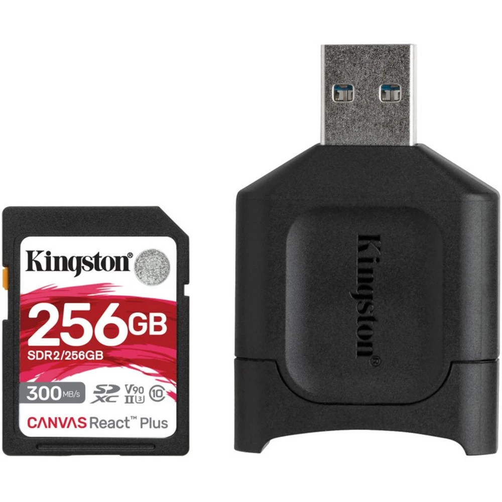 Флеш (Flash) карты Kingston Canvas React Plus, 256 Гб, UHS-II Class U3 V90 MLPR2/256GB 256 ГБ