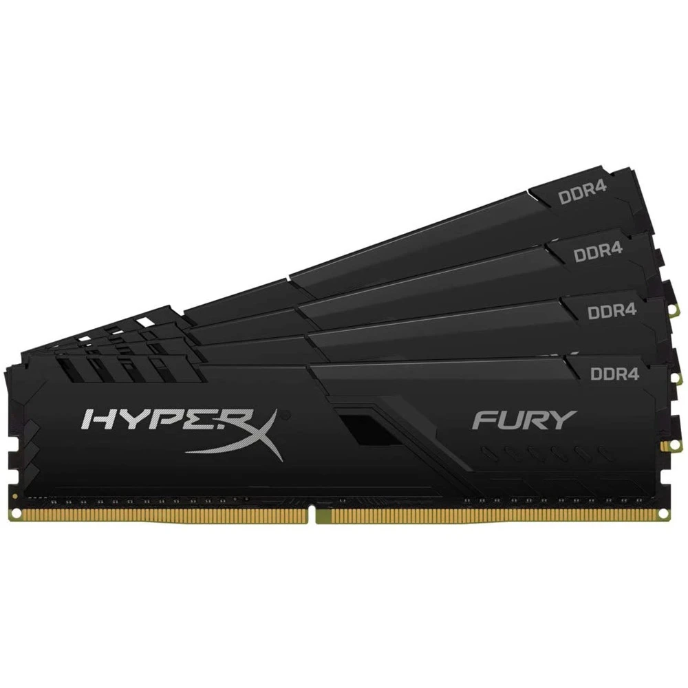 ОЗУ Kingston HyperX Fury Black DDR4 3200 MHz 64 GB DIMM HX432C16FB4K4/64 DIMM, DDR4, 64 Гб (4 х 16 Гб), 3200 МГц