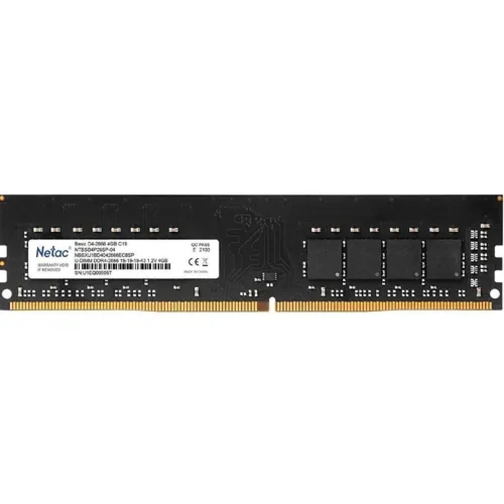 ОЗУ Netac Basic NTBSD4P26SP-04 DIMM, DDR4, 4 Гб, 2666 МГц