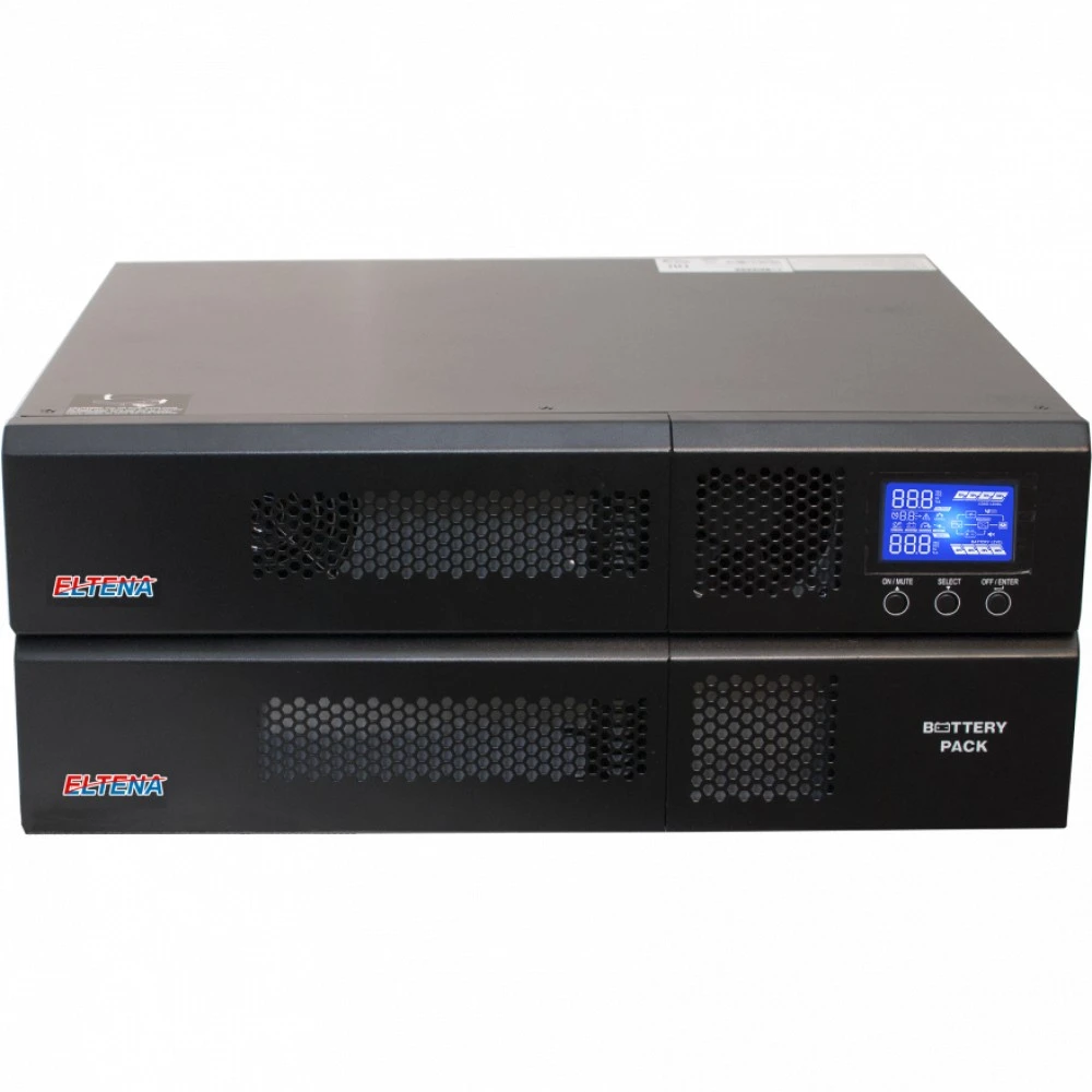Источник бесперебойного питания ELTENA Monolith E3000RTLT EN-ME-3000RTLT Двойное преобразование (On-Line), Стоечный (Rack), 3000 ВА, 2400 Вт