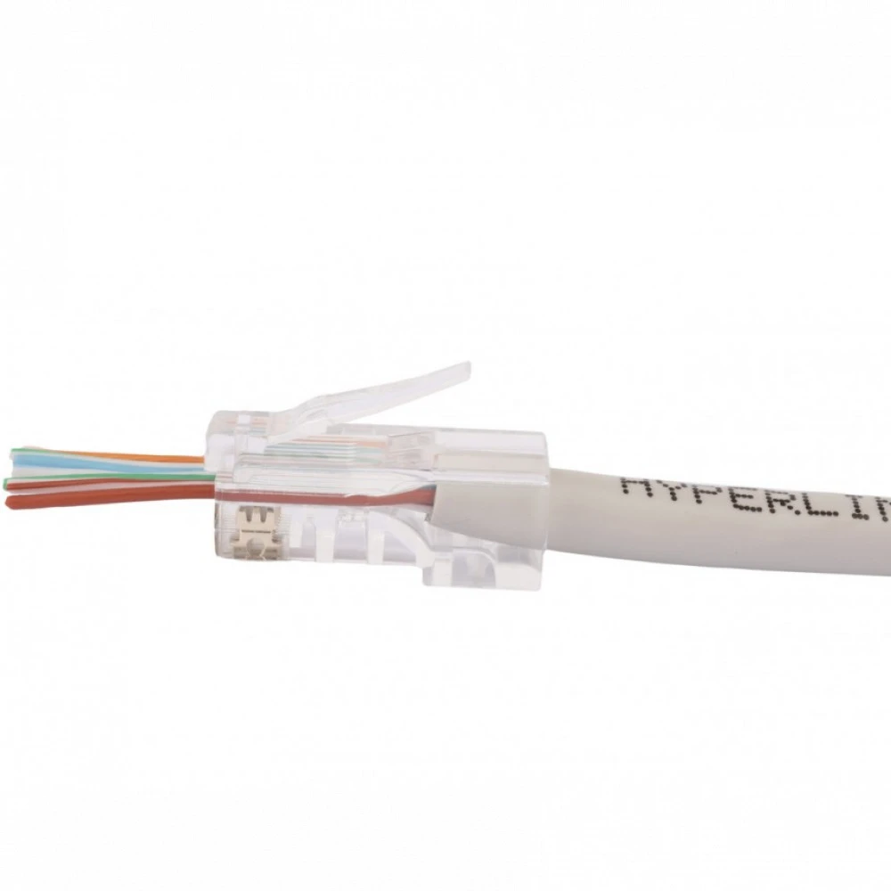 Коннектор Hyperline Разъем легкой оконцовки RJ-45 (8P8C) под витую пару (100 шт.) PLEZ-8P8C-U-C5-100