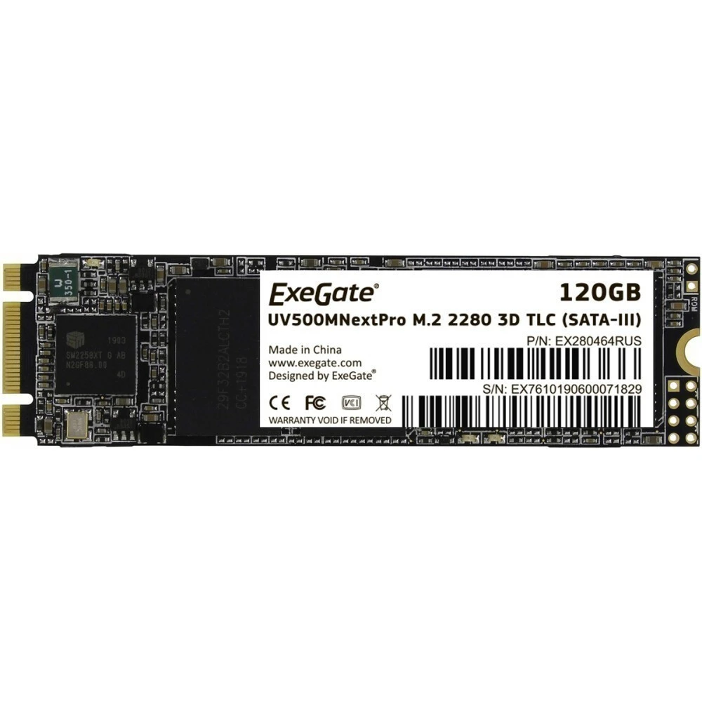 Жесткий диск ExeGate EX280464RUS SSD (твердотельные), 120 ГБ, M.2, SATA