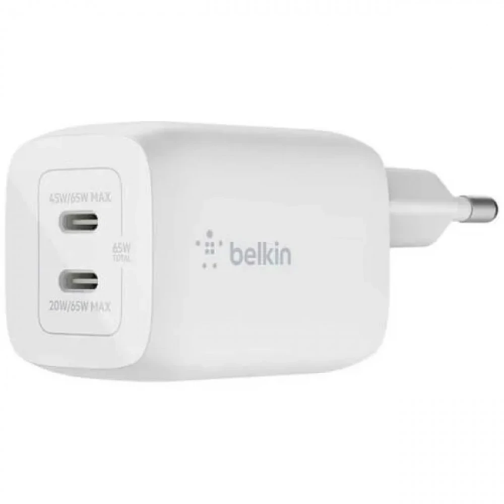 Belkin Dual USB-C GaN Charger WCH013vfWH 65