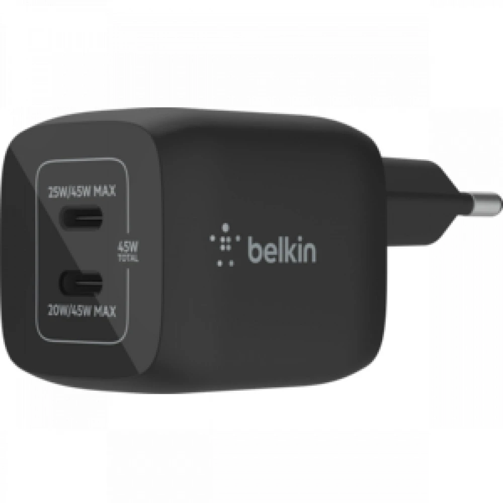 Belkin Dual USB-C GaN Charger Black WCH011vfBK 45