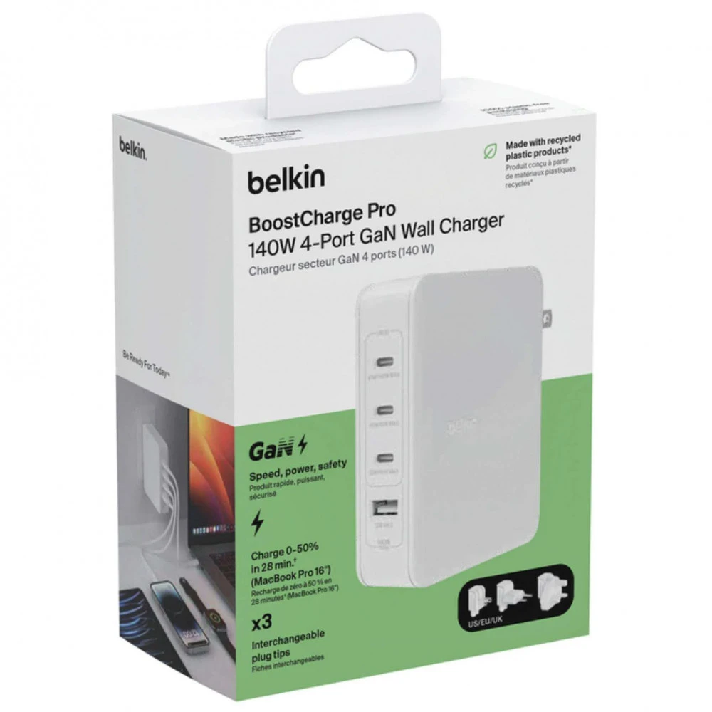 Belkin GaN Wall Charger White WCH014btWH 140