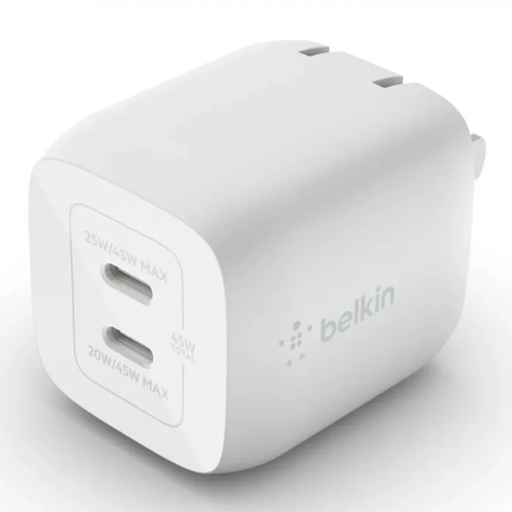 Belkin Dual USB-C GaN Charger WCH011vfWH 45