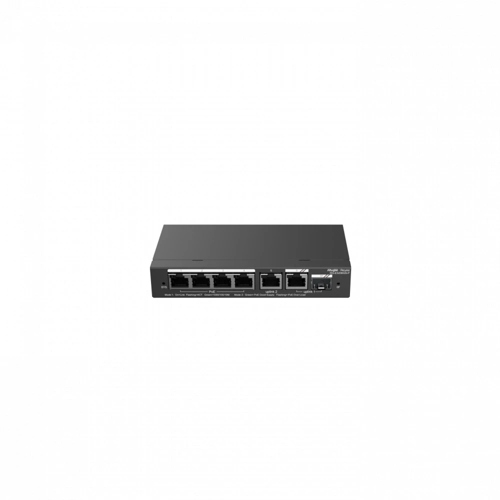 Коммутатор Ruijie RG-ES206GS-P 1000 Base-T (1000 мбит/с), 1 SFP порт