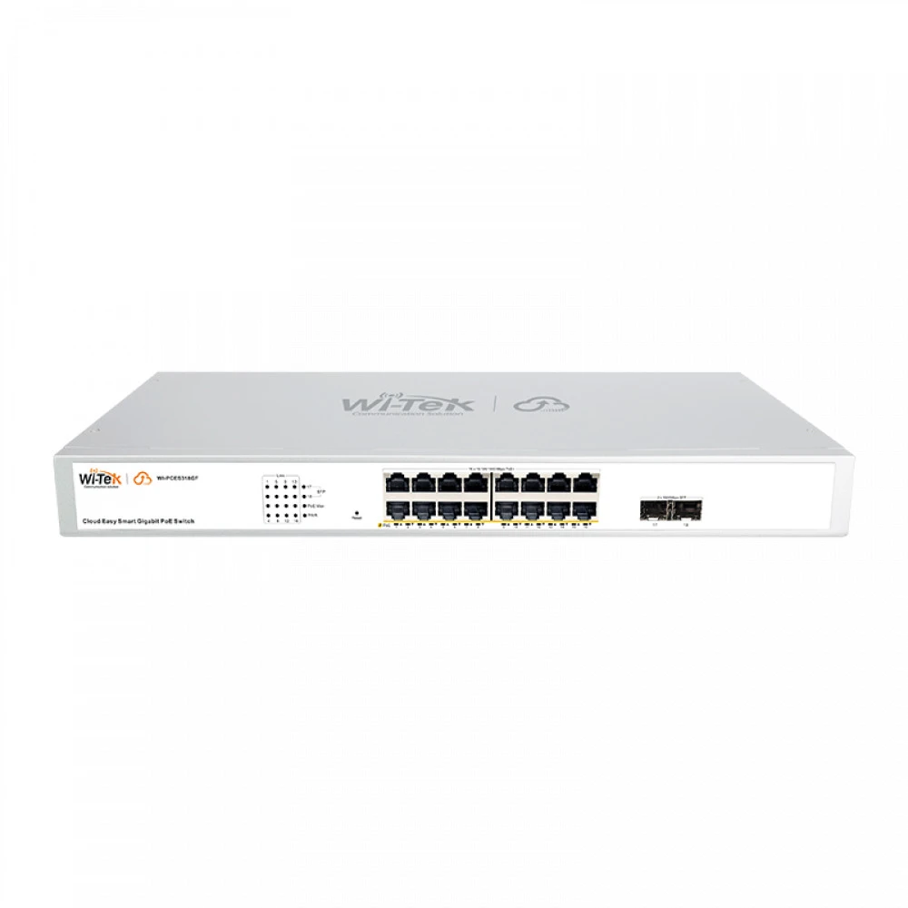 Коммутатор Wi-Tek WI-PCES318GF v2 1000 Base-T (1000 мбит/с), 2 SFP порта