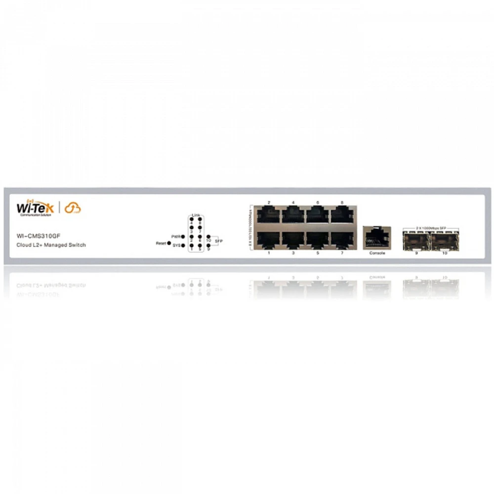 Коммутатор Wi-Tek WI-CMS310GF 1000 Base-T (1000 мбит/с), 2 SFP порта