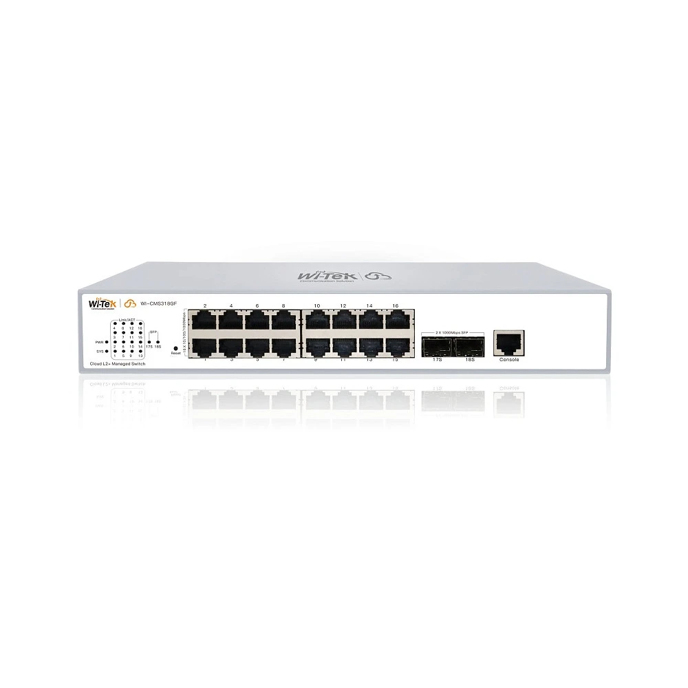 Коммутатор Wi-Tek WI-CMS318GF 1000 Base-T (1000 мбит/с), 2 SFP порта