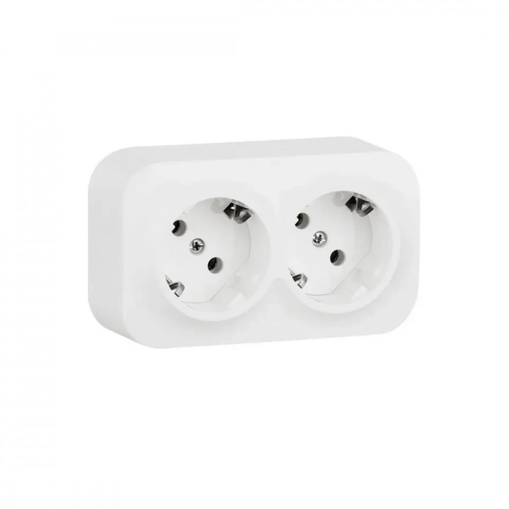 Розетка Legrand Розетка двойная с зк Legrand Forix 16A 250В IP20 накладная белый 782413