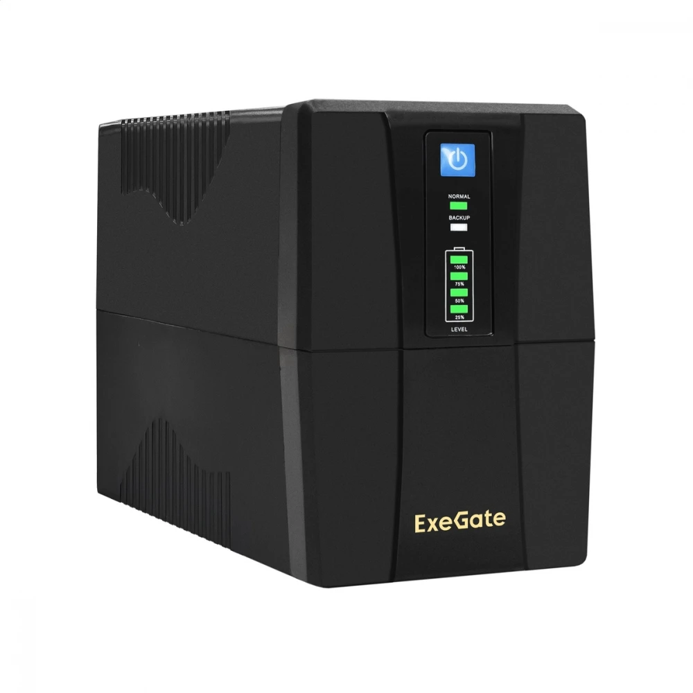 Источник бесперебойного питания ExeGate Power Back BNB-650.LED.AVR.2SH.RJ.USB EP285555RUS Линейно-интерактивные, Напольный (Tower), 650 ВА, 360 Вт