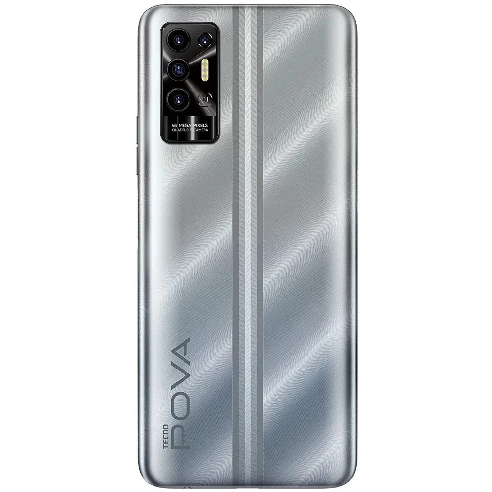 Смартфон TECNO Tecno Pova 2, 64 GB, Polar Silver LE7N/SILVER 64GB 64 Гб, 4 Гб