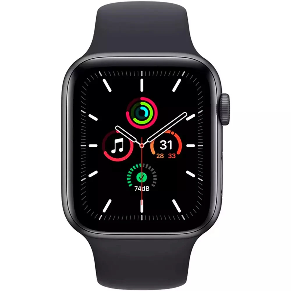 Apple Watch SE GPS, 44mm Space Grey Aluminium Case with Midnight Sport Band - Regular MKQ63GK Смарт-часы