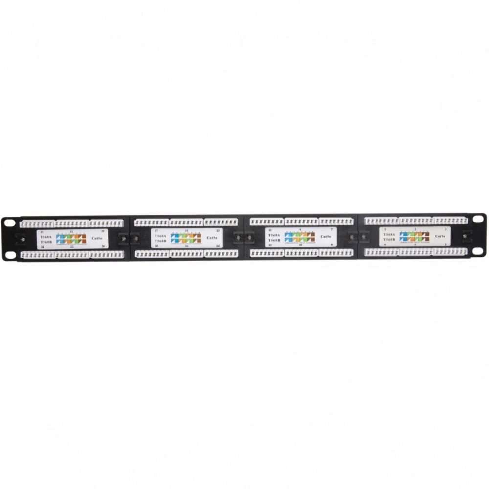 Патч-панель WRline Патч-панель 19" (1U) 24 порта RJ-45 WR-PL-24-C5E-D 24 порта, UTP, Cat. 5e