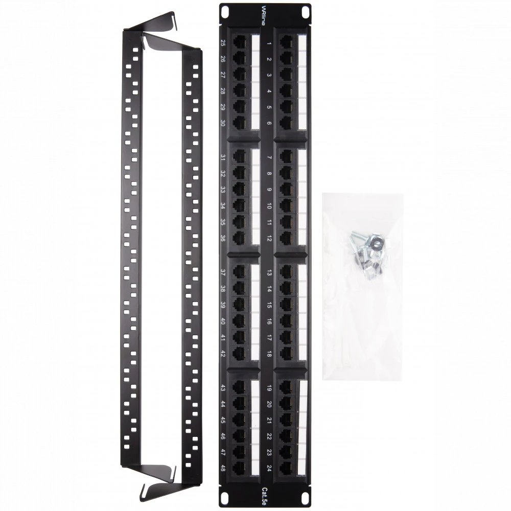 Патч-панель WRline WR-PL-48-C5E-D 48 портов, STP, Cat. 5e