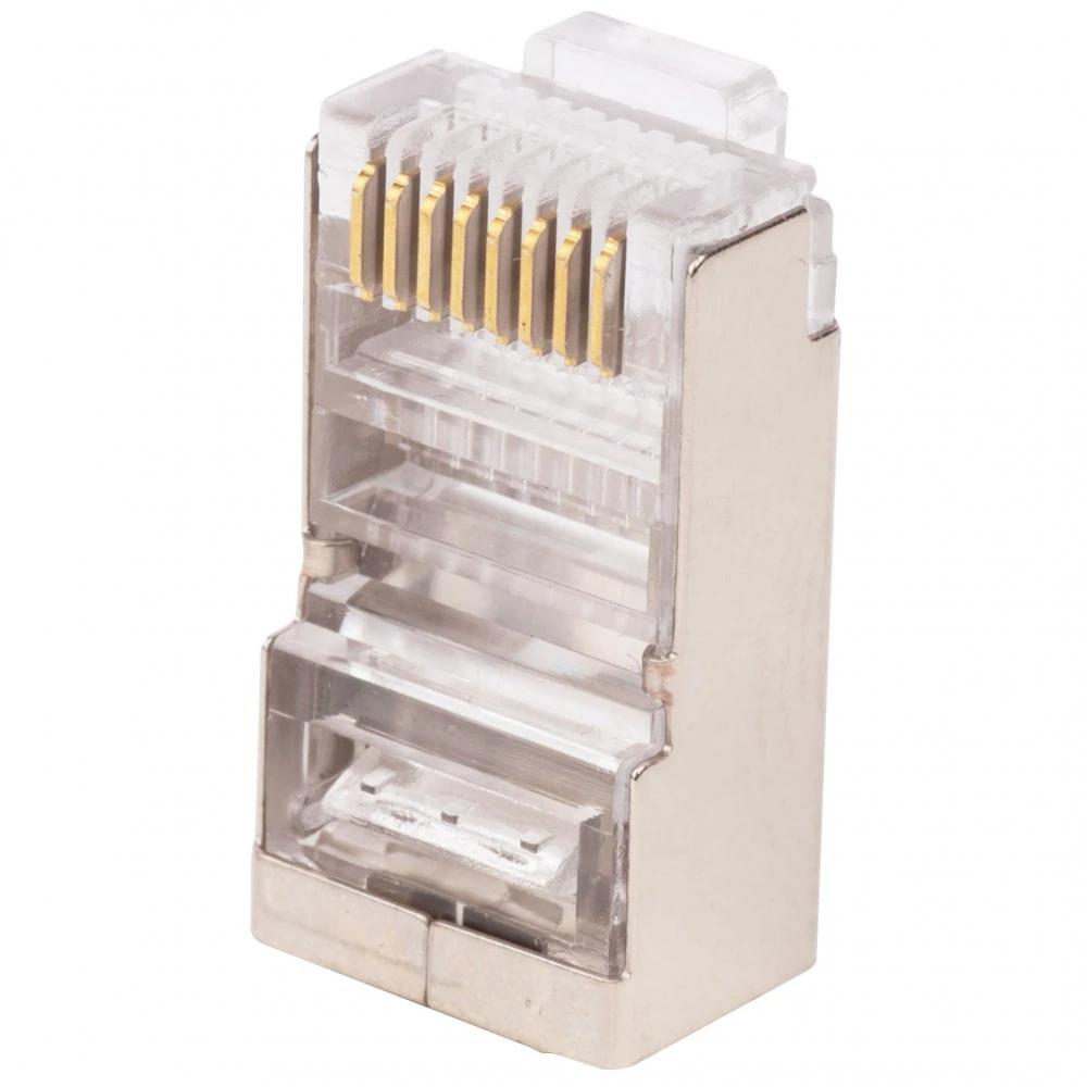Коннектор WRline Коннектор RJ-45 под витую пару категория 5e экранированный универсальный (100 шт в упак.) WR-8P8C-5E-SH