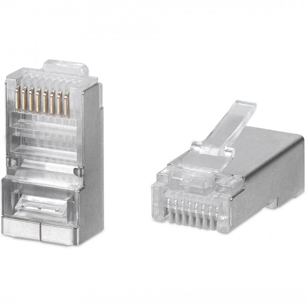 Коннектор WRline Коннектор RJ-45 под витую пару категория 5e экранированный универсальный (100 шт в упак.) WR-8P8C-5E-SH