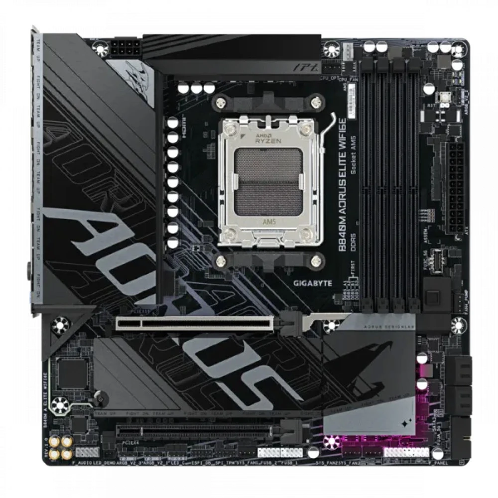 Материнская плата Gigabyte B840M AORUS ELITE WIFI6E (REV.1.0) Micro-ATX, AMD AM5
