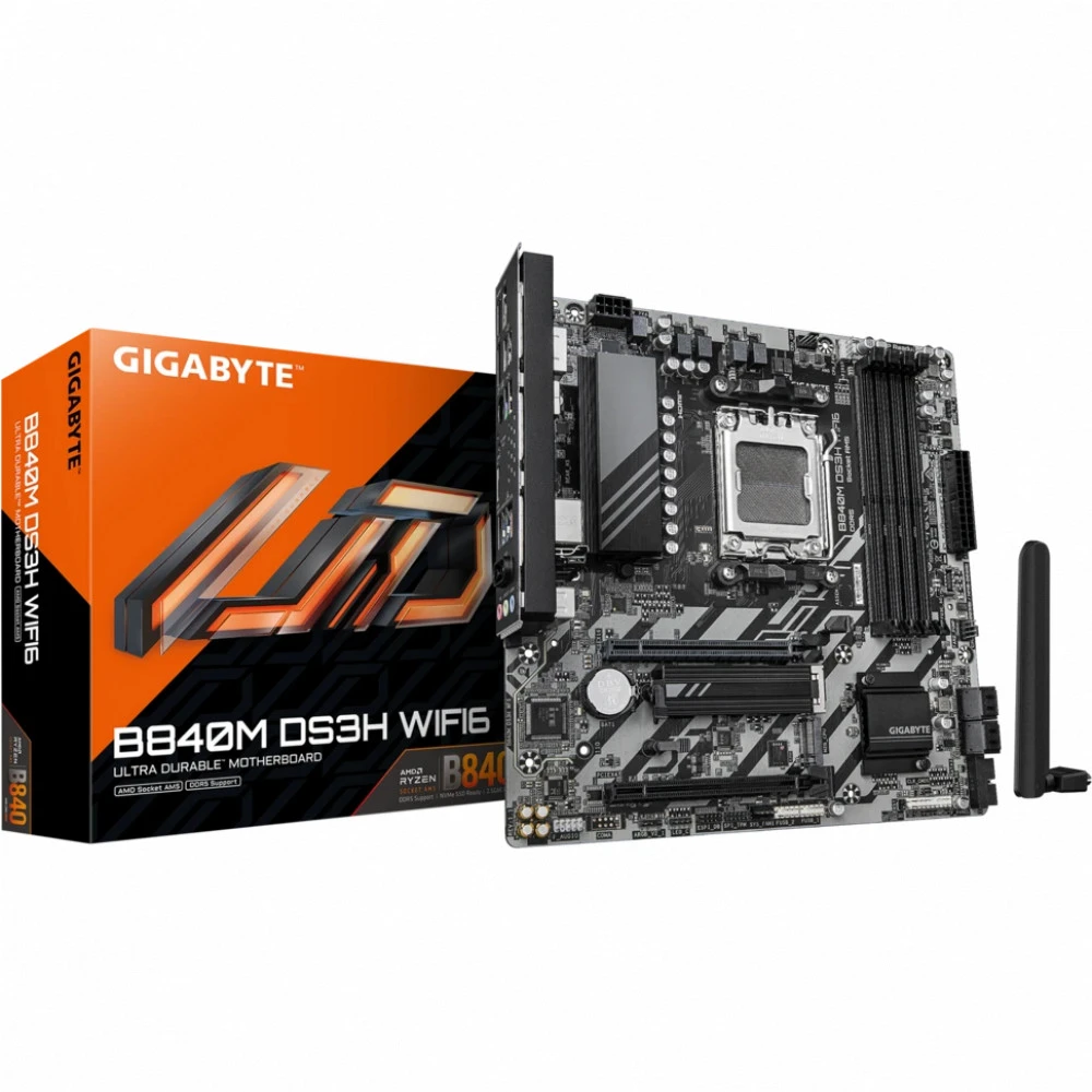 Материнская плата Gigabyte B840M DS3H WIFI6 (REV 1.1) Micro-ATX, AMD AM5