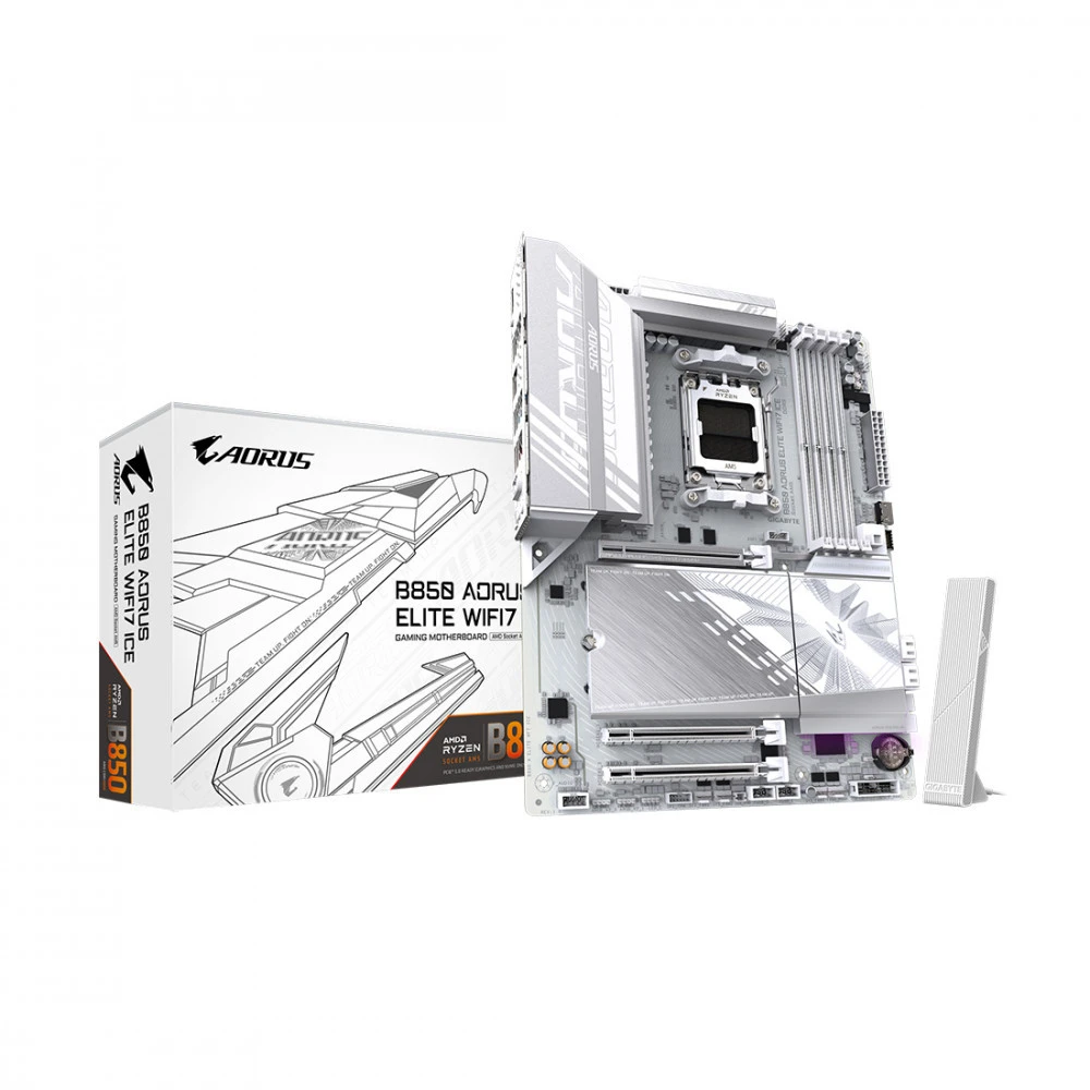 Материнская плата Gigabyte B850 AORUS ELITE WF7 ICE B850 AORUS ELITE WF7 ICE (REV 1.0)/(REV 1.1) ATX, AMD AM5