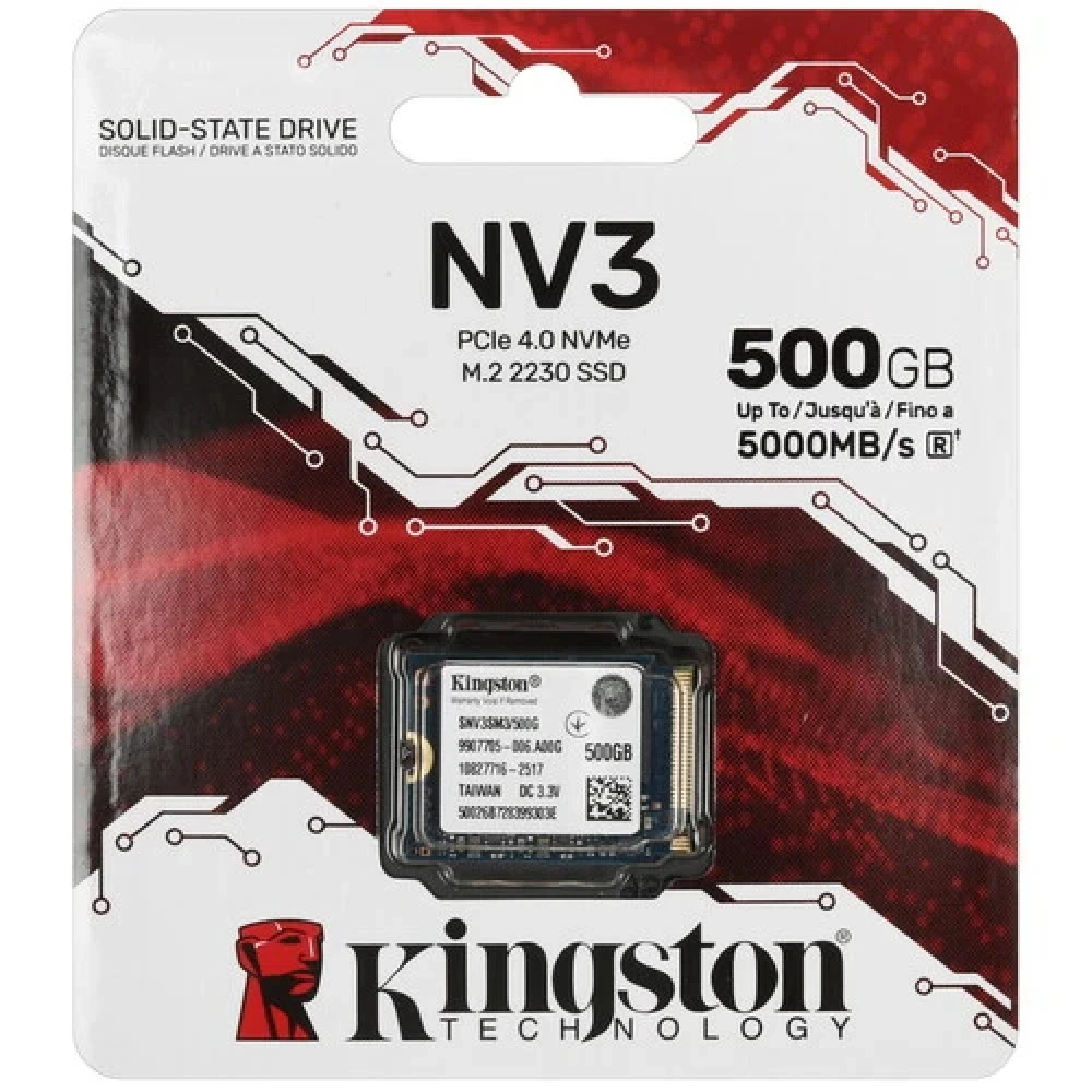 Жесткий диск Kingston NV3 SNV3SM3/500G SSD (твердотельные), 500 ГБ, M.2, PCIe