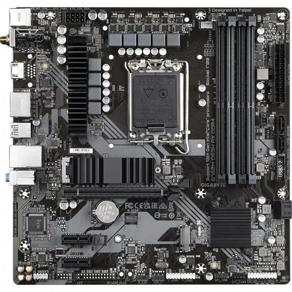 Материнская плата Gigabyte B760M DS3H AX DDR4 B760M DS3H AX DDR4 (REV 1.3) Mini-ATX, LGA 1700