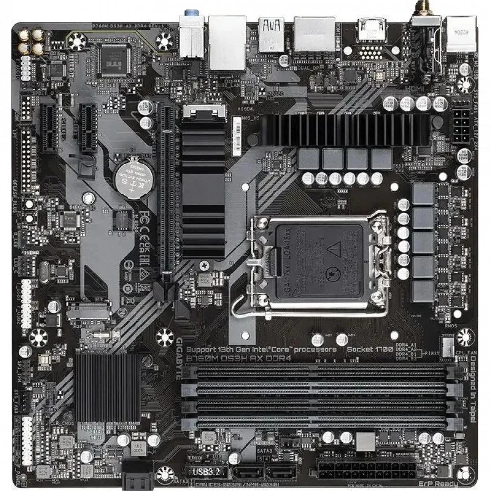 Материнская плата Gigabyte B760M DS3H AX DDR4 B760M DS3H AX DDR4 (REV 1.3) Mini-ATX, LGA 1700