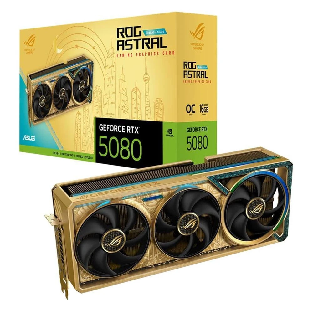 Видеокарта Asus ROG Astral GeForce RTX™ 5080 Dhahab CORE OC Edition ROG-ASTRAL-RTX5080-O16G-DHAHAB-CORE 16 ГБ
