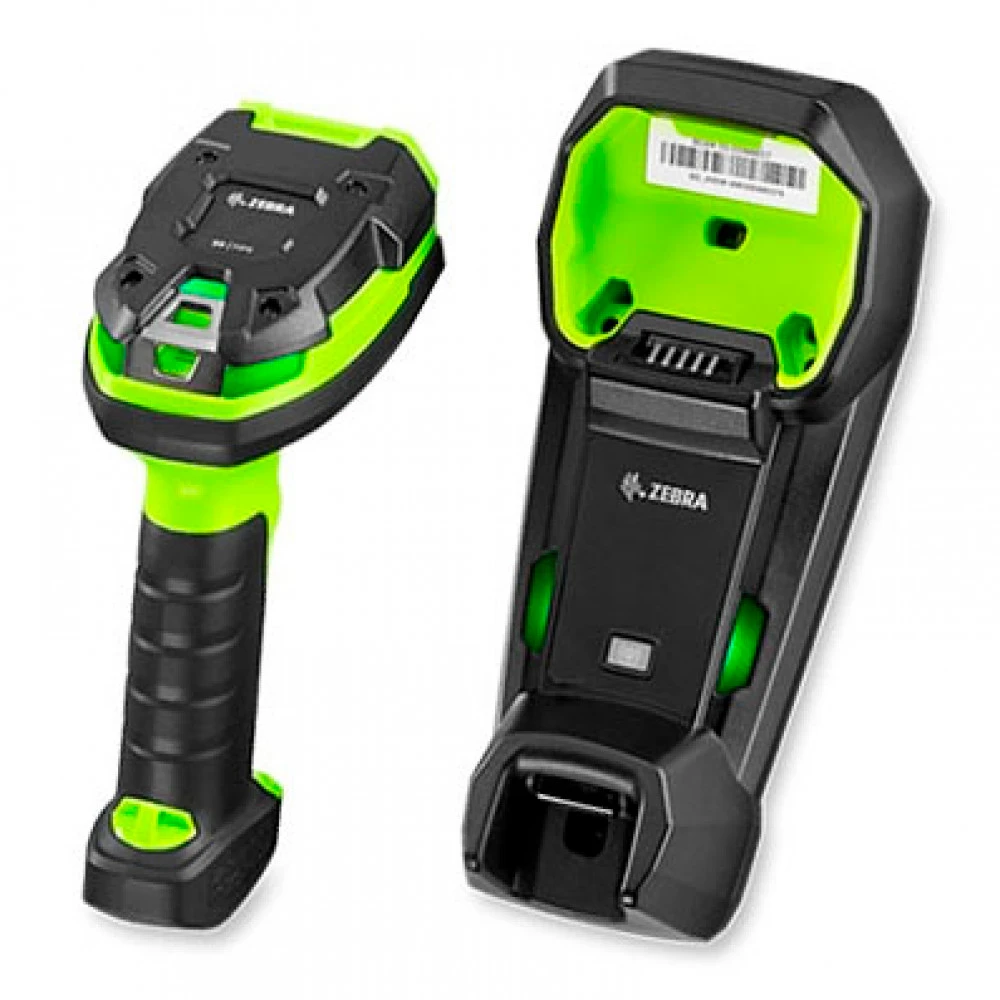 Сканер штрихкода Zebra DS3678-SR3U42A0SFC Ручной беспроводной, 2D, USB, Bluetooth, Черно-зеленый, С подставкой