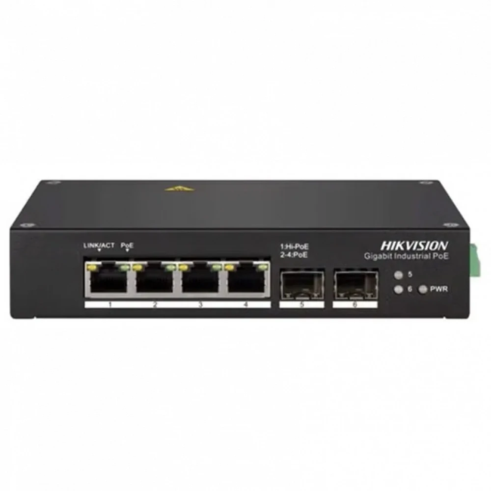 Коммутатор Hikvision DS-3T0506HP 1000 Base-T (1000 мбит/с), 2 SFP порта
