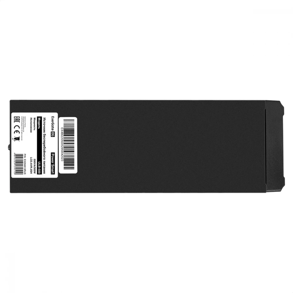 Источник бесперебойного питания ExeGate Power Smart ULB-500.LCD.AVR.2SH EX294613RUS Линейно-интерактивные, Напольный (Tower), 500 ВА, 300 Вт