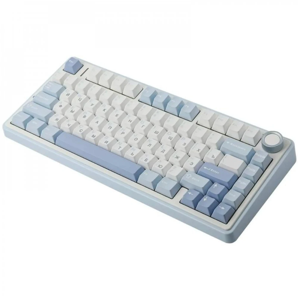 Клавиатура Aula F75 White+Blue+Purple Gray Wood V3 Беспроводная, Bluetooth