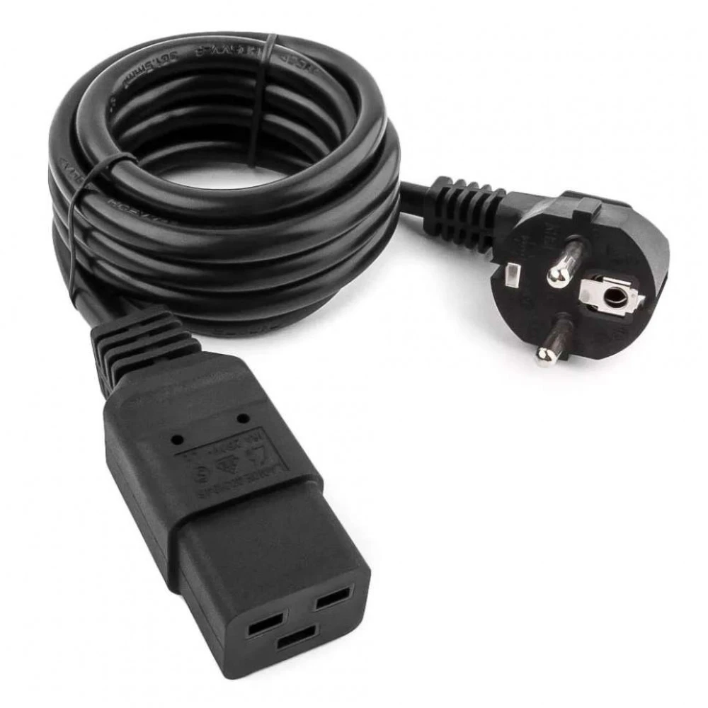 Кабель питания NO NAME C19, 220V, 1.5кв.мм, 1.8m 0012956