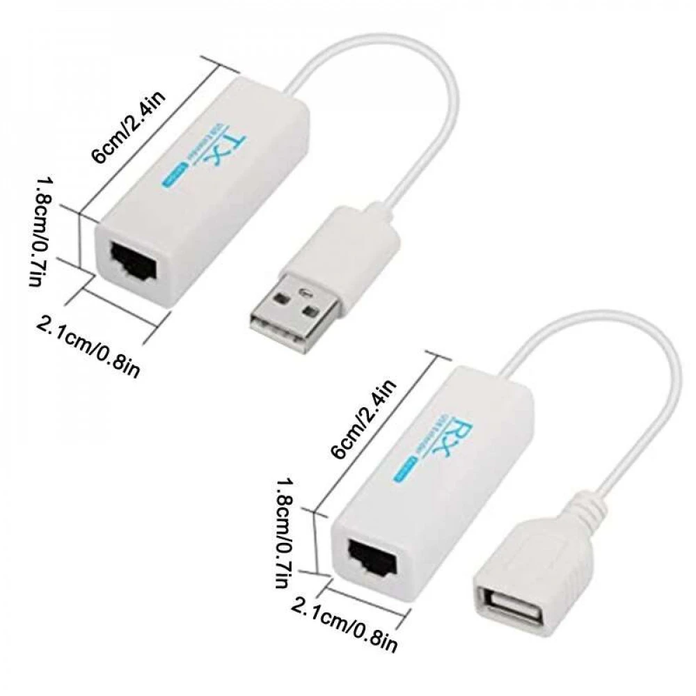Кабель интерфейсный NO NAME Удлинитель USB 2.0 Extender, 45m, UTP (1801) 0000973 USB Type A - Ethernet (RJ45) (LAN)