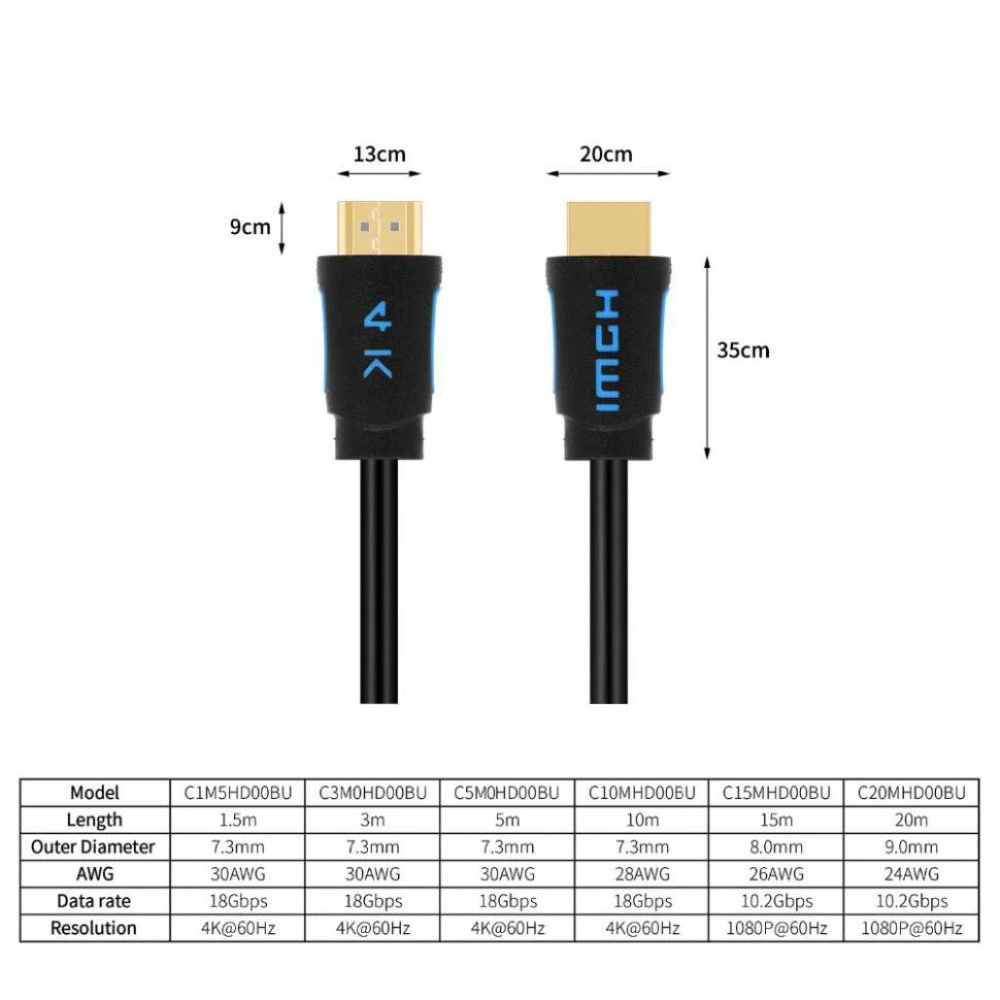 Кабель интерфейсный TeslaSmart Кабель HDMI  3m, V2.0, 4K@60Hz TeslaSmart 0012777 HDMI - HDMI