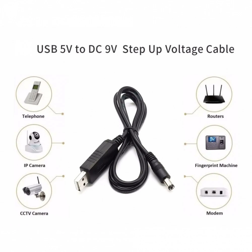 Кабель питания NO NAME Кабель повышения напряжения c 5V до 9V USB to DC5521 0014163