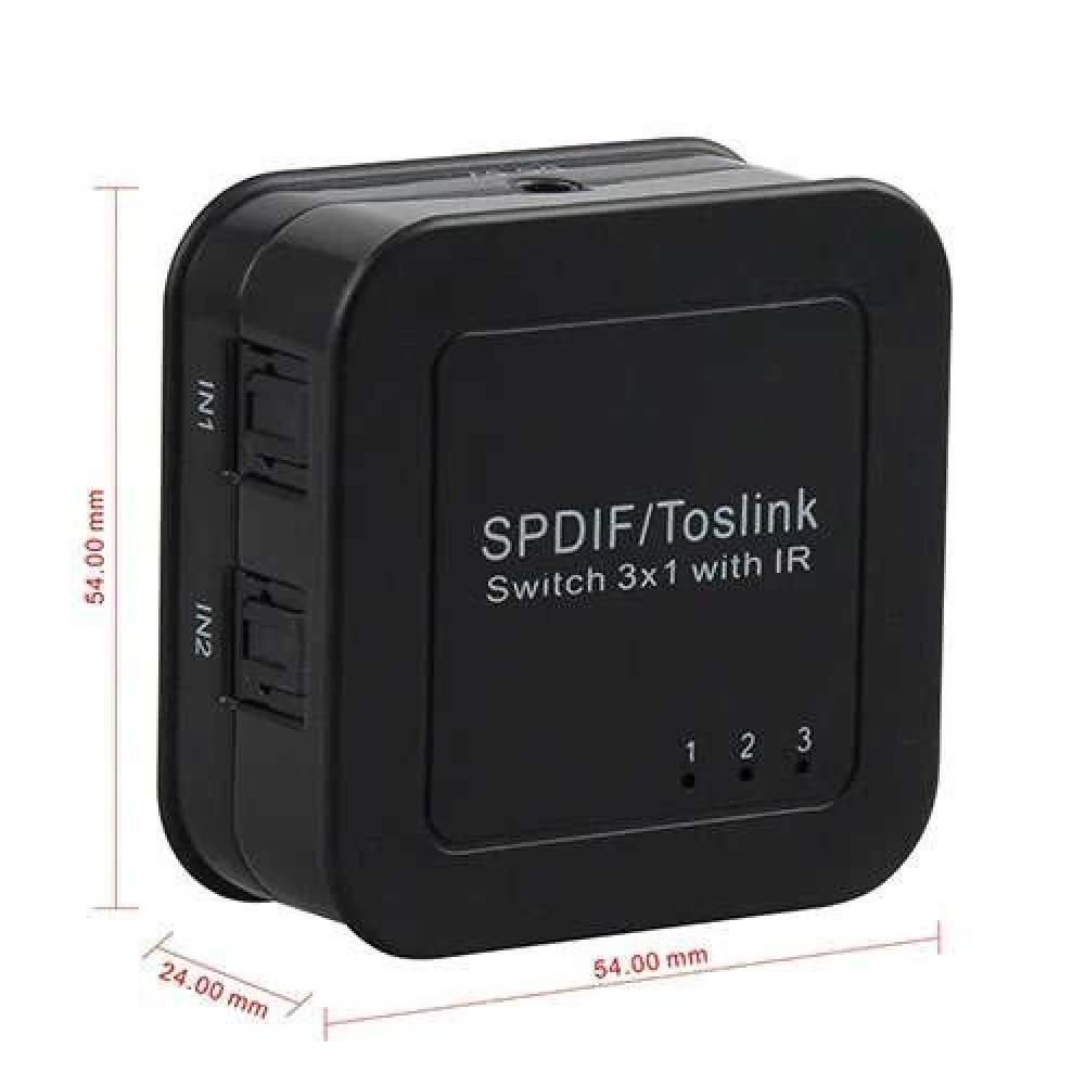 Аксессуар для аудиотехники NO NAME Цифровой аудио переключатель портов SPDIF/Toslink 3x1 SPSW3101