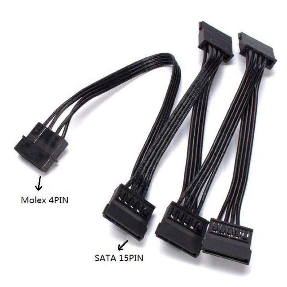 Кабель интерфейсный NO NAME Кабель питания IDE(Molex) на 5 Sata, 88см 0012835 Molex - SATA